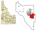 Canyon County Idaho Incorporated and Unincorporated areas Nampa Highlighted 1656260